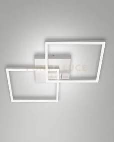 Bard  plafoniera bianca  l.65x65cm 2 luci a led 3000k - 52w - 5180 ...