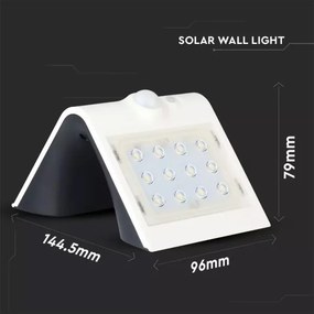 Applique a LED solare con sensore LED/1.5W/3,7V IP65 bianco