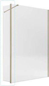 Deflettore walk-in Single L 30 X H200cm, vetro trasparente 8 mm, profilo dorato spazzolato