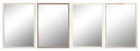 Specchio da parete Home ESPRIT Bianco Marrone Beige Grigio Crema Cristallo polistirene 66 x 2 x 92 cm (4 Unità)