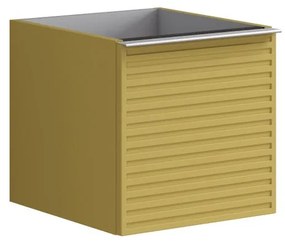 Struttura semi colonna da bagno Pixel 1 cassetto laccato opaco giallo sole L 40 x H 40 x P 45.5 cm