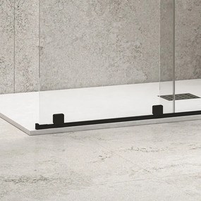 Kamalu - Parete doccia walk in scorrevole 150 cm finitura nera | KNM4000W-N