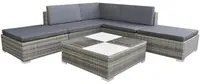 Set Divani da Giardino 6 pz con Cuscini in Polyrattan Grigio cod mxl 34868