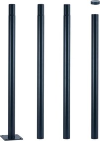 Brilagi - Asta metallica per palo d'illuminazione esterna 4 m, Ø 58 mm, antracite