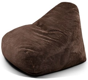 Puof a sacco marrone scuro con rivestimento in velluto a coste Snug 100 – SLOWDOWN