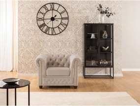 Poltrona chesterfield beige con rivestimento in velluto York Blik – Ropez