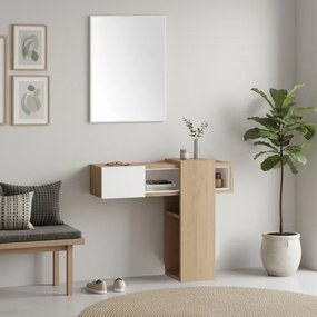 Composizione Ingresso Efes rovere e bianco con specchio