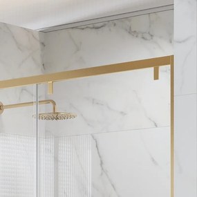Doccia nicchia oro spazzolato 130cm scorrevole altezza 200cm | KSA4000G - KAMALU