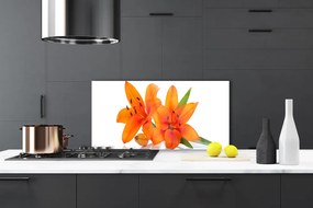 Pannello paraschizzi cucina Fiori di piante arancioni 100x50 cm