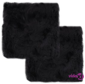 vidaXL Cuscini Sedie 2pz Grigio Scuro 40x40cm Vera Pelle di Montone