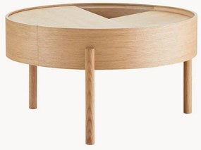 Tavolino rotondo da salotto in legno con vano contenitore Arc
