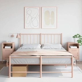 Comodini 2 Pz Rosa 36x39x68 Cm İn Acciaio /