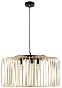 Lampadario Natura Pecan beige paralume beige 3x E27 Ø75cm INSPIRE