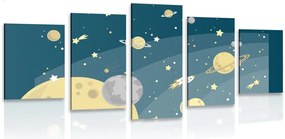 Quadri 5 pezzi – Straordinario viaggio nello spazio