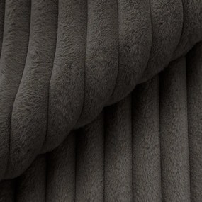 Divano angolare grigio scuro (con penisola a sinistra/a U) rivestito in velluto a coste Justin – Ropez