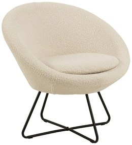 Poltrona in lana artificiale bianco crema Center - Actona