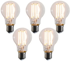 Set di 5 Lampadine LED Smart E27 Dimmerabili in Kelvin A60 Trasparenti 7W 806 lm 1800-3000K