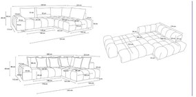 Divano angolare grigio tortora allungabile e con contenitore (penisola a sinistra/a L) con rivestimento in ciniglia Everest – Bobochic Paris