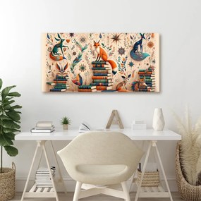 Quadro su tela – Volpe tra i libri
