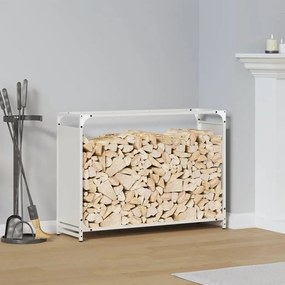 Rastrelliera Per Legna Da Ardere Bianca 90x28x65 Cm /