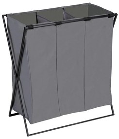 WENKO 71297800 - Cesto porta biancheria TRIO 69x76 cm grigio/nero
