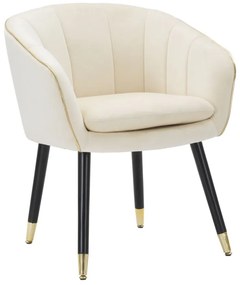 Poltrona Paris Eleganza Crema e Oro 62x58x78 cm