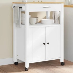 Carrello Da Cucina Monza 60x40x90 Cm İn Legno Massello Di Pino /