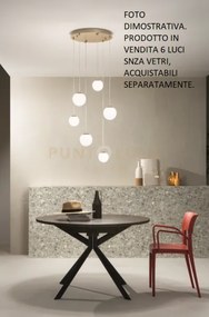 Sospensione santos 6 luci oro led 3000k 2880lm 48w d.11-14cm senza ...