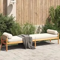 Panca da Giardino con Cuscino Beige in Polyrattan e Acacia 366301