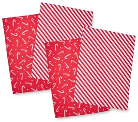 Asciugamani in cotone con motivo natalizio in set da 4 50x70 cm Candy Cane - Catherine Lansfield