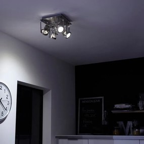 Faretto decorativo senza fonte luminosa TECHNIC NEW CROMO SATINATO in inox grigio GU10 42W INSPIRE 4 luci