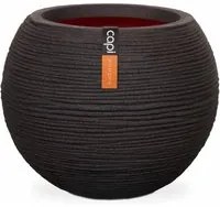 Vaso a Sfera Nature Rib 40x32 cm Nero KBLR270