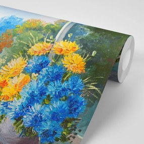 Carta da parati autoadesiva – Bouquet primaverile alla finestra