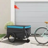 Rimorchio da Bici Nero e Blu 45 kg in Ferrocod mxl 90635