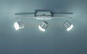Barra 3 faretti led quadrati roubaix metallo r82153107 acciaio