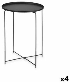 Tavolino Aggiuntivo Nero Metallo 35 x 50,5 x 35 cm Rotonda (4 Unità)