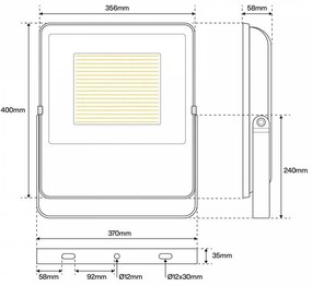 Proiettore LED 200W IP65 145lm/W - LED OSRAM Colore  Bianco Naturale 4.000K