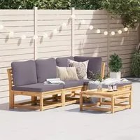 Set Salotto da Giardino 5 pz con Cuscini Legno Massello Acacia 3214308