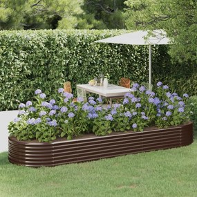 Letto Giardino Acciaio Verniciato Polvere 322x100x36 Cm Marrone /