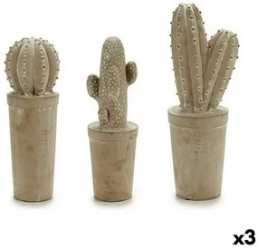 Statua Decorativa da Giardino Cactus Pietra 13 x 38 x 13 cm (3 Unità)