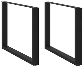Gambe Tavolo Pranzo A U 2 Pz Nero 100x(72-73) Cm Acciaio /