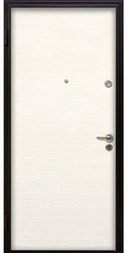 Porta blindata MASTER Biokey L 80 x H 210 cm in melaminico noce/bianco, apertura spingere a destra, falso telaio incluso