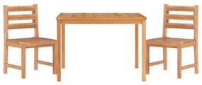 Set da pranzo per giardino 3 pz in legno massello di teak