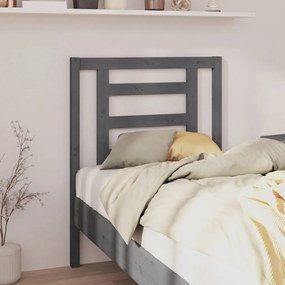 Testiera Per Letto Grigia 81x4x100 Cm İn Legno Massello Di Pino /