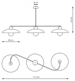 Lampadario a sospensione FOSTER 3 White Colore del corpo Bianco