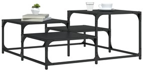 Tavolino Da Salotto Nero 87,5x87,5x40 Cm İn Legno Multistrato /