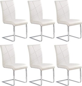 Set di 6 sedie K108 in ecopelle bianco