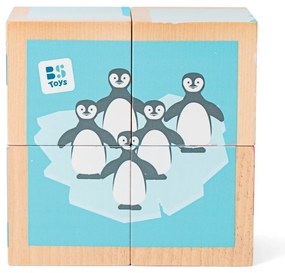 Cubi illustrati in legno con animali - 4 pezzi