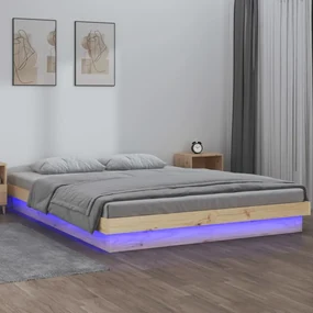 Giroletto Con Led 160x200 Cm İn Legno Massello /