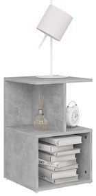 Comodini 2pz Grigio Cemento 35x35x55 cm in Legno Multistrato